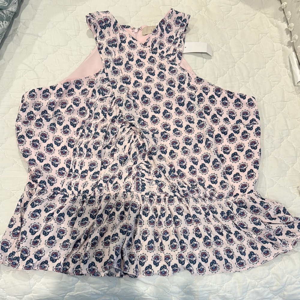 Loft Floral Sleeveless peplum Top
